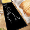 Novelty Abstract Rug Modern Black Polyester Rug Non-Slip Pet-Friendly Area Rug for Bedroom