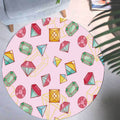 Pink and Purple Children's Carpet Polyester Diamond and Sock Pattern Carpet Pet Friendly Washable Non-Slip Back Rug for Decoration