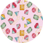 Pink and Purple Children's Carpet Polyester Diamond and Sock Pattern Carpet Pet Friendly Washable Non-Slip Back Rug for Decoration
