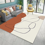 Multicolored character pattern rug polyester casual rug pet-friendly washable rug for the bedroom