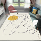 Multicolored character pattern rug polyester casual rug pet-friendly washable rug for the bedroom
