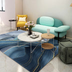 Contemporary rug for the living room Green Multicolor Abstract rug Polyester Washable Non-slip Pet-friendly rug
