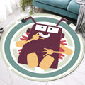 Stylish rug with cartoon character pattern Green children's rug Polyester washable pet-friendly non-slip rug for the children's room