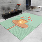 Unusual heart pattern rug green children's rug polyester pet friendly washable non-slip back rug for the children's room