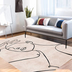 Contemporary Figure Pattern Carpet Multicolor Polyester Carpet Washable Pet Friendly Area Rug for Bedroom