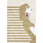 Contemporary Figure Pattern Carpet Multicolor Polyester Carpet Washable Pet Friendly Area Rug for Bedroom