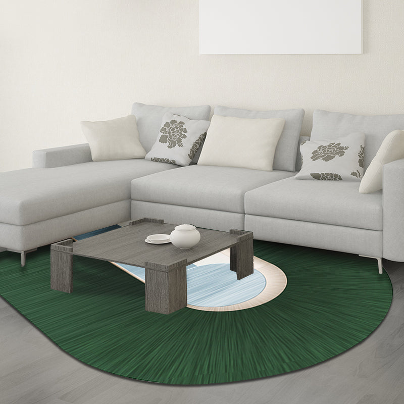 Green Bedroom Carpet New Arrival Color Block Pattern Carpet Polyester Pet-Friendly Washable Carpet