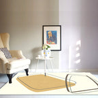 Unique Casual Carpet Beige Color Block Carpet Washable Pet-Friendly Non-Slip Rug for the Living Room
