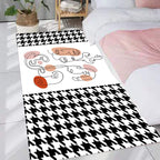 Pink Houndstooth Pattern Carpet Polyester Modernist Carpet Pet-Friendly Non-Slip Back Carpet for Living Room