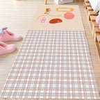 Pink Houndstooth Pattern Carpet Polyester Modernist Carpet Pet-Friendly Non-Slip Back Carpet for Living Room