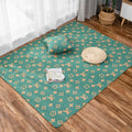 Children Strawberry Pattern Rug Yellow and Green Cotton Rug Washable Pet-Friendly Non-Slip Rug for the Children's Room
