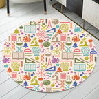 Apricot Kids Carpet Polyester Stationary Pattern Carpet Pet Friendly Washable Non-slip Rug For Decoration
