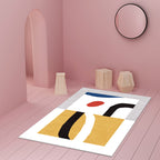 Stylish Minimalist Carpet Black and White Abstract Rug Pet-friendly Non-slip Backing Carpet for Living Room