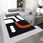 Stylish Minimalist Carpet Black and White Abstract Rug Pet-friendly Non-slip Backing Carpet for Living Room