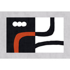 Stylish Minimalist Carpet Black and White Abstract Rug Pet-friendly Non-slip Backing Carpet for Living Room