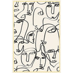 Stylish Multicolor Contemporary Area Rug Polyester Figurative Pattern Rug Non-Slip Back Animal-Friendly Area Rug for Living Room
