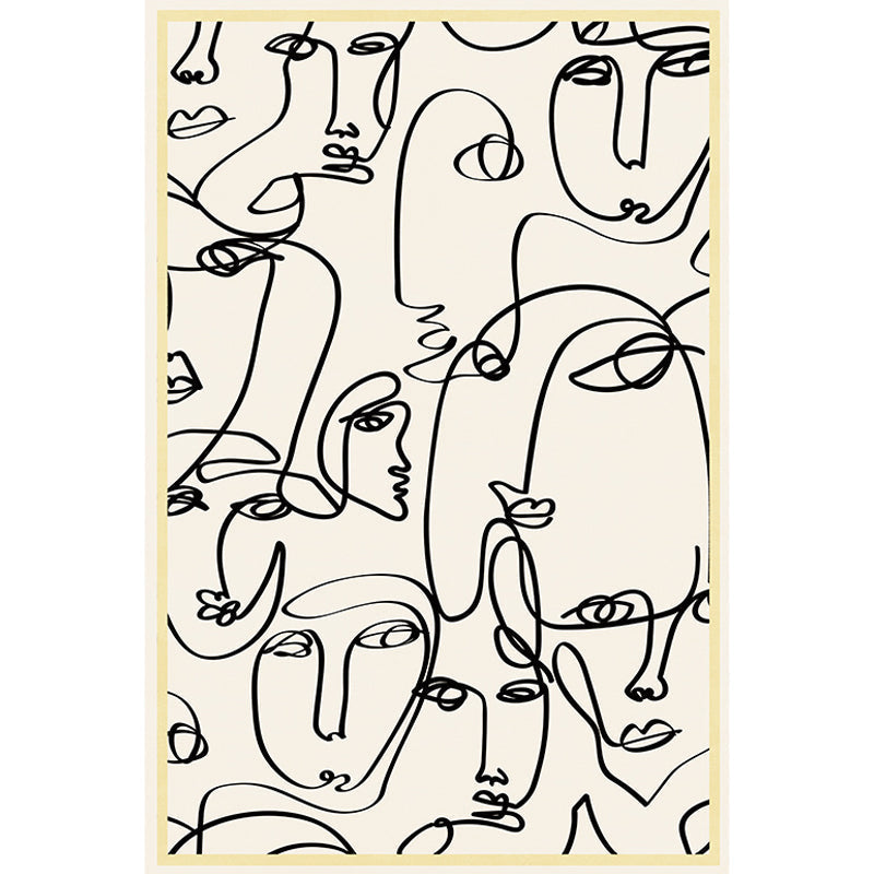 Stylish Multicolor Contemporary Area Rug Polyester Figurative Pattern Rug Non-Slip Back Animal-Friendly Area Rug for Living Room