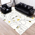 Stylish Multicolor Contemporary Area Rug Polyester Figurative Pattern Rug Non-Slip Back Animal-Friendly Area Rug for Living Room
