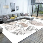 Stylish Multicolor Contemporary Area Rug Polyester Figurative Pattern Rug Non-Slip Back Animal-Friendly Area Rug for Living Room