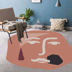Stylish Modern Carpet Red Character Pattern Carpet Non-Slip Backing Pet-Friendly Area Rug for Living Room