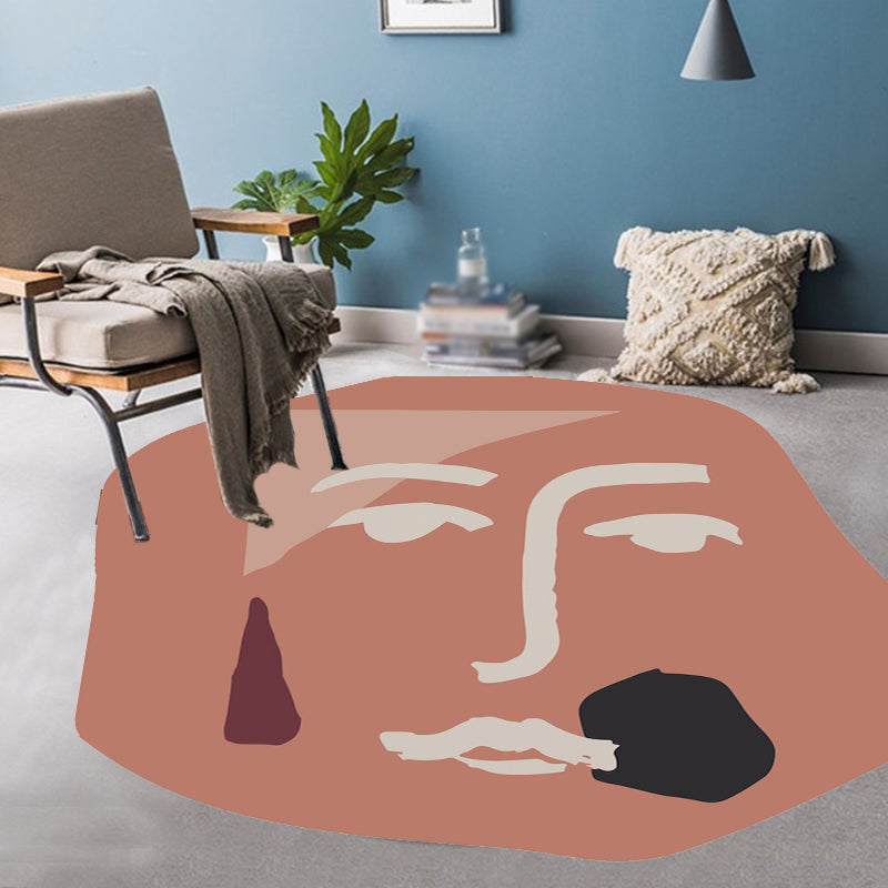 Stylish Modern Carpet Red Character Pattern Carpet Non-Slip Backing Pet-Friendly Area Rug for Living Room