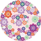 Unique Flower Pattern Carpet Pink and Orange Child's Carpet Polyester Pet Friendly Washable Non-Slip Back Carpet for the Children's Room