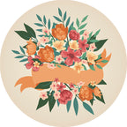 Unique Flower Pattern Carpet Pink and Orange Child's Carpet Polyester Pet Friendly Washable Non-Slip Back Carpet for the Children's Room