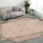 Brown Bedroom Carpet New Single-Colored Area Rug Polyester Pet-Friendly Non-Slip Rug