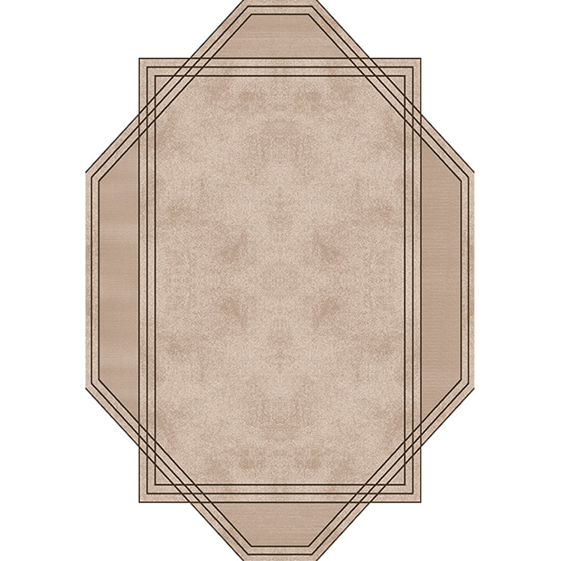 Brown Bedroom Carpet New Single-Colored Area Rug Polyester Pet-Friendly Non-Slip Rug