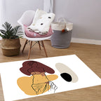 Modern character pattern carpet with leaf brown and yellow polyester carpet washable pet-friendly carpet for the bedroom