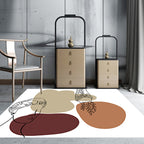 Modern character pattern carpet with leaf brown and yellow polyester carpet washable pet-friendly carpet for the bedroom