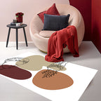 Modern character pattern carpet with leaf brown and yellow polyester carpet washable pet-friendly carpet for the bedroom