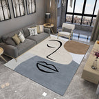 Multicolor Living Room Carpet Nordic Character Pattern Carpet Polyester Washable Pet Friendly Area Rug
