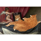 Novelty Cat Pattern Carpet Red and Black Polyester Washable Pet-Friendly Area Rug for Decoration