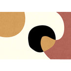 Novelty Abstract Area Rug Beige Polyester Rug Non-Slip Back Washable Pet Friendly Area Rug for Living Room