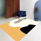 Novelty Abstract Area Rug Beige Polyester Rug Non-Slip Back Washable Pet Friendly Area Rug for Living Room