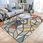 Color Block Geometric Living Room Rug Polyester Novelty Abstract Rug Washable Pet Friendly Carpet