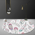 Shaded Feather Pattern Rug Light Gray Kids Rug Polyester Pet Friendly Washable Area Rug for Children's Room