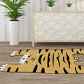 Gray and Yellow Irregular Carpet Children's Room Animal Tiger Pattern Rug Polyester Pet Friendly Carpet