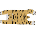 Gray and Yellow Irregular Carpet Children's Room Animal Tiger Pattern Rug Polyester Pet Friendly Carpet