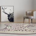 Kids Irregular Bedroom Carpet in Yellow and Purple Animal Leopard Pattern Rug Polyester Non-Slip Base Rug