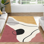 Simple Norwegian Carpet Multifunctional Abstract Carpet Washable Pet-Friendly Area Rug for Living Room