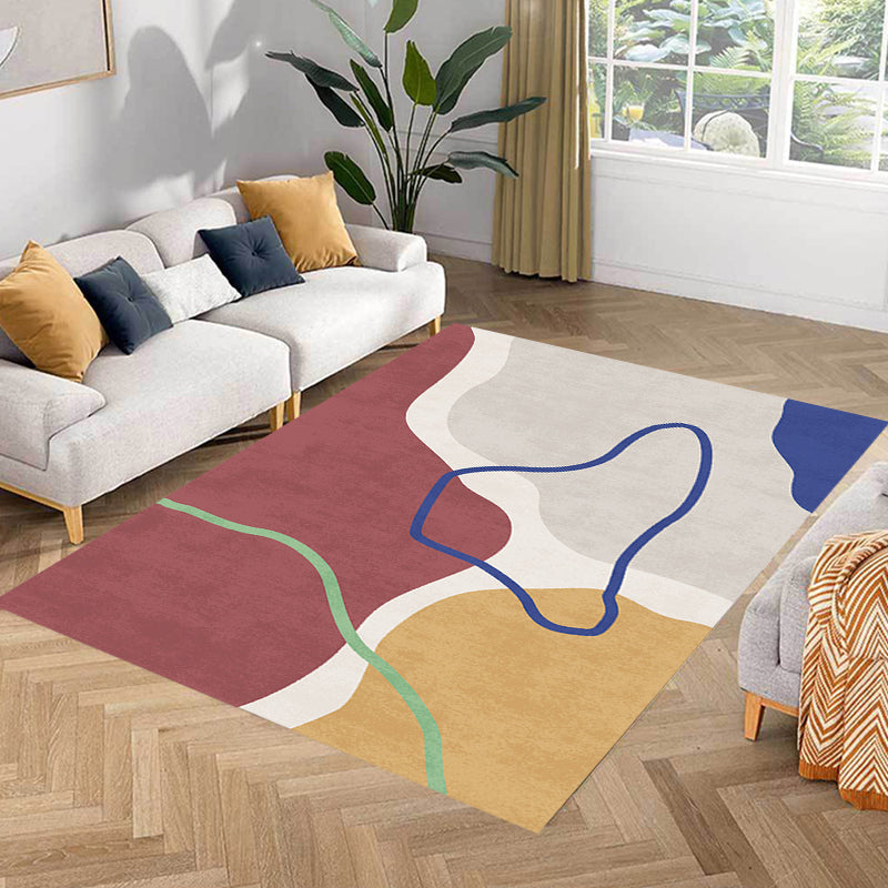 Simple Norwegian Carpet Multifunctional Abstract Carpet Washable Pet-Friendly Area Rug for Living Room