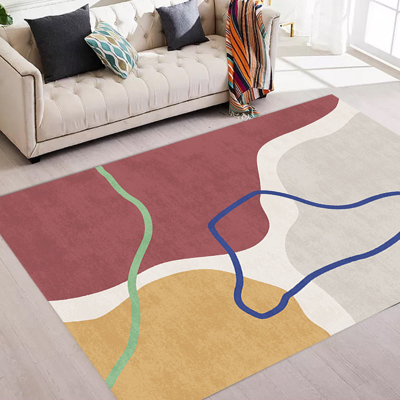 Simple Norwegian Carpet Multifunctional Abstract Carpet Washable Pet-Friendly Area Rug for Living Room