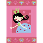 Cute Cartoon Character Pattern Rug Pink Kids Rug Polyester Washable Pet Friendly Non-Slip Rug for the Nursery