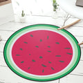 Unique Watermelon Pattern Rug Red and Green Kids Rug Polyester Washable Pet Friendly Non-Slip Carpet for Children's Room