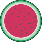 Unique Watermelon Pattern Rug Red and Green Kids Rug Polyester Washable Pet Friendly Non-Slip Carpet for Children's Room