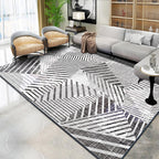 Contemporary Living Room Rug Yellow and Green Striped Pattern Rug Polyester Washable Non-Slip Pet-Friendly Area Rug