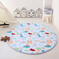 Unique Animal Pattern Rug Pink and Blue Kids Rug Polyester Pet Friendly Washable Non-Slip Back Area Rug for Children's Room