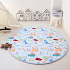 Unique Animal Pattern Rug Pink and Blue Kids Rug Polyester Pet Friendly Washable Non-Slip Back Area Rug for Children's Room